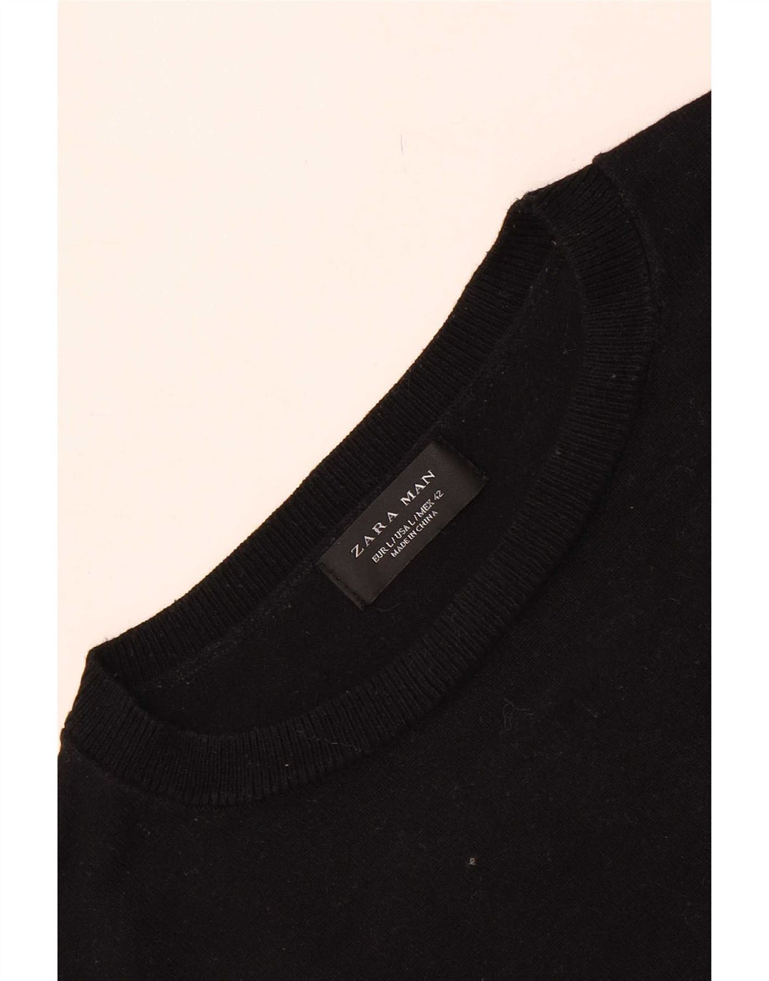 Zara Mens Boat Neck Jumper Sweater Large Black