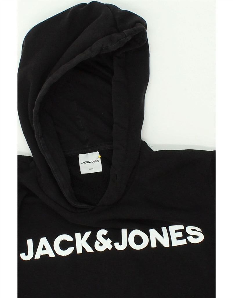 JACK & JONES Mens Graphic Hoodie Jumper Large Black Cotton | Vintage Jack & Jones | Thrift | Second-Hand Jack & Jones | Used Clothing | Messina Hembry 