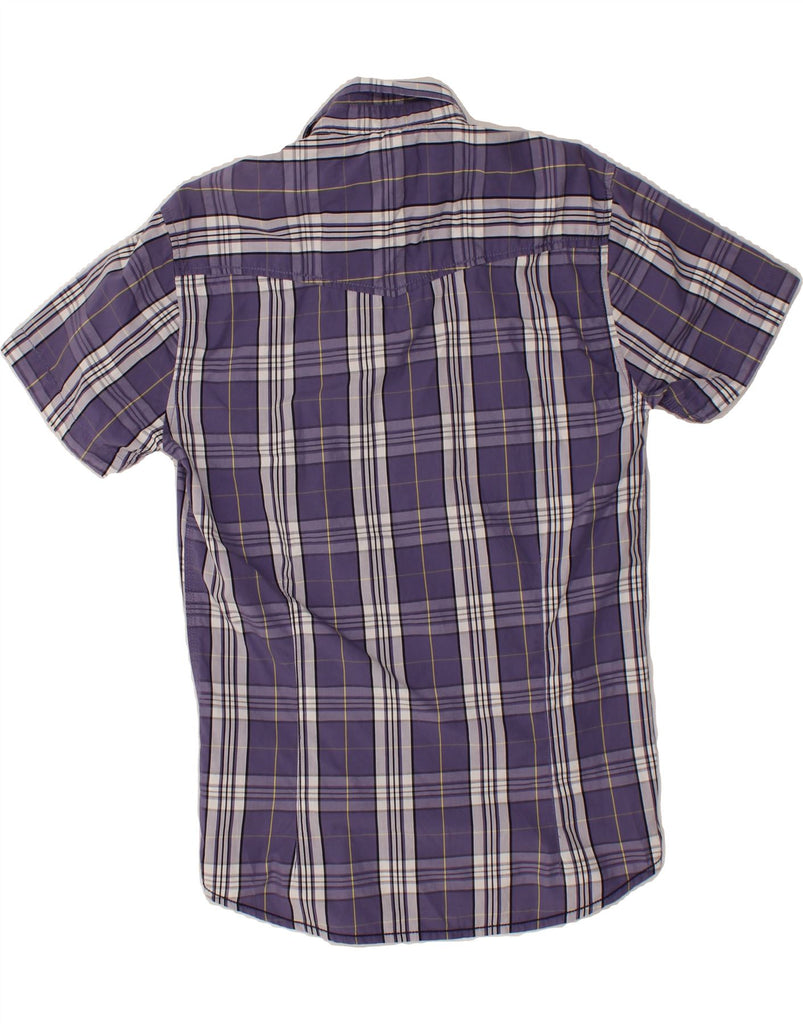 JACK & JONES Mens Short Sleeve Shirt Medium Purple Check Cotton Vintage Jack & Jones and Second-Hand Jack & Jones from Messina Hembry 