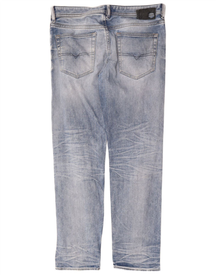 Diesel Mens Straight Jeans W34 L30 Blue Cotton
