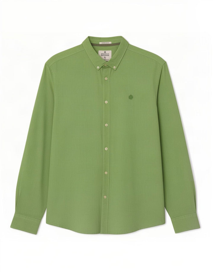 Springfield Mens Regular Fit Shirt XL Green Cotton