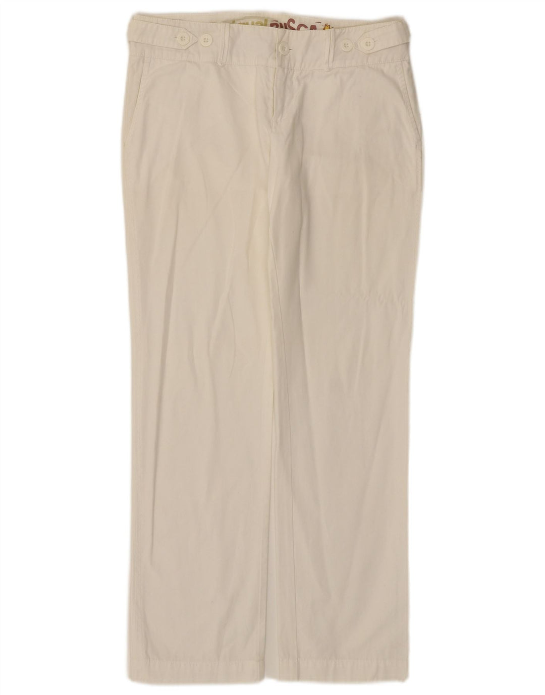 DESIGUAL Womens Straight Chino Trousers EU 38 Medium W30 L28 White Cotton