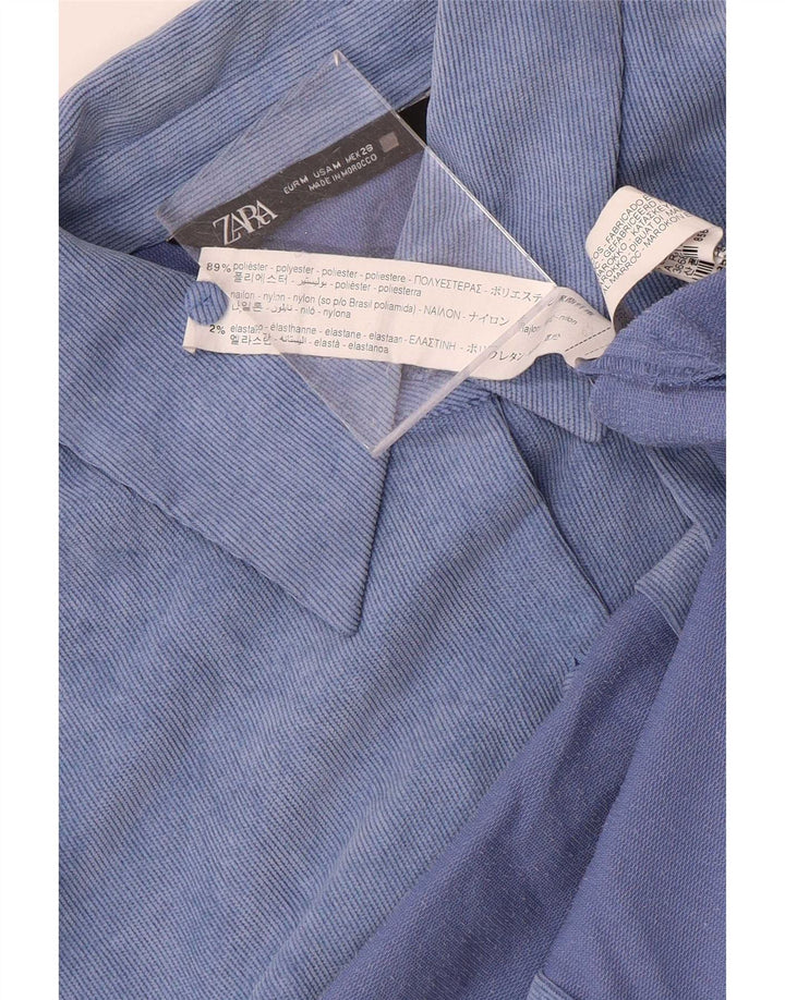 Zara Womens Overshirt Oversized Shirt UK 14 Medium Blue Polyester