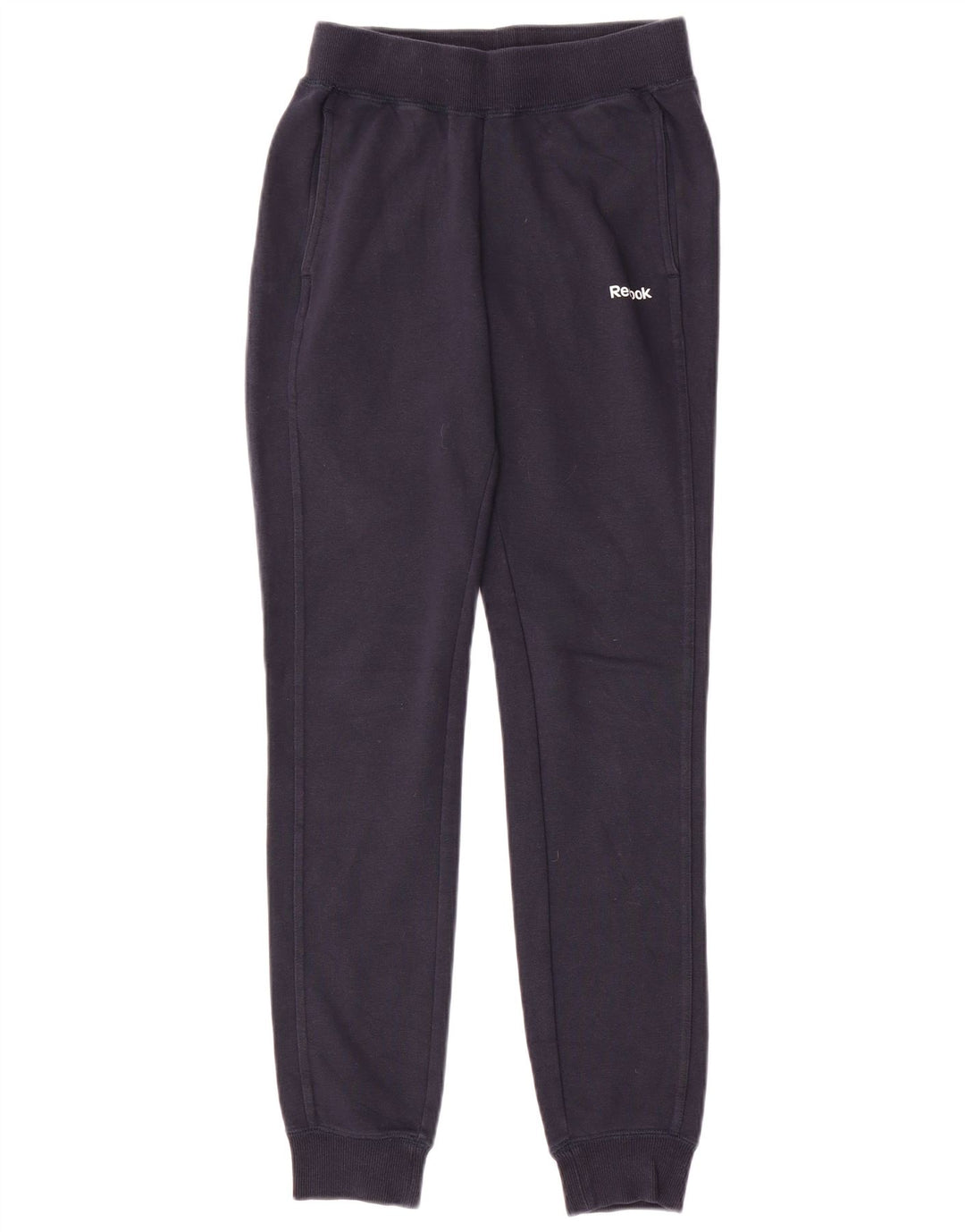 REEBOK Womens Tracksuit Trousers Joggers UK 0/2 2XS  Navy Blue Cotton