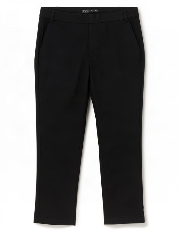 Zara Womens Straight Cropped Trousers EU 40 Medium W30 L25 Black