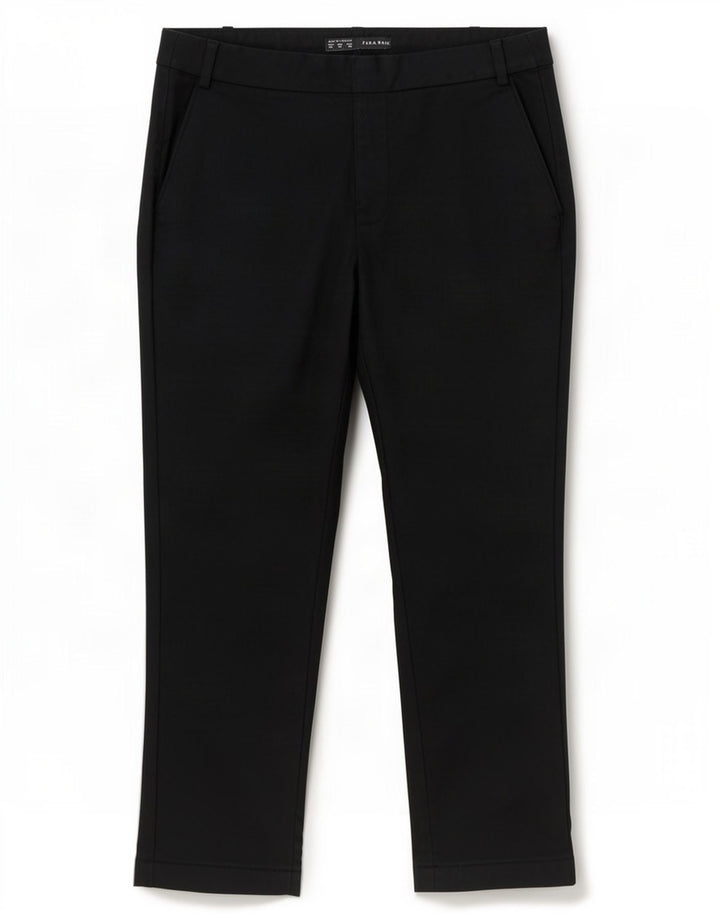 Zara Womens Straight Cropped Trousers EU 40 Medium W30 L25 Black