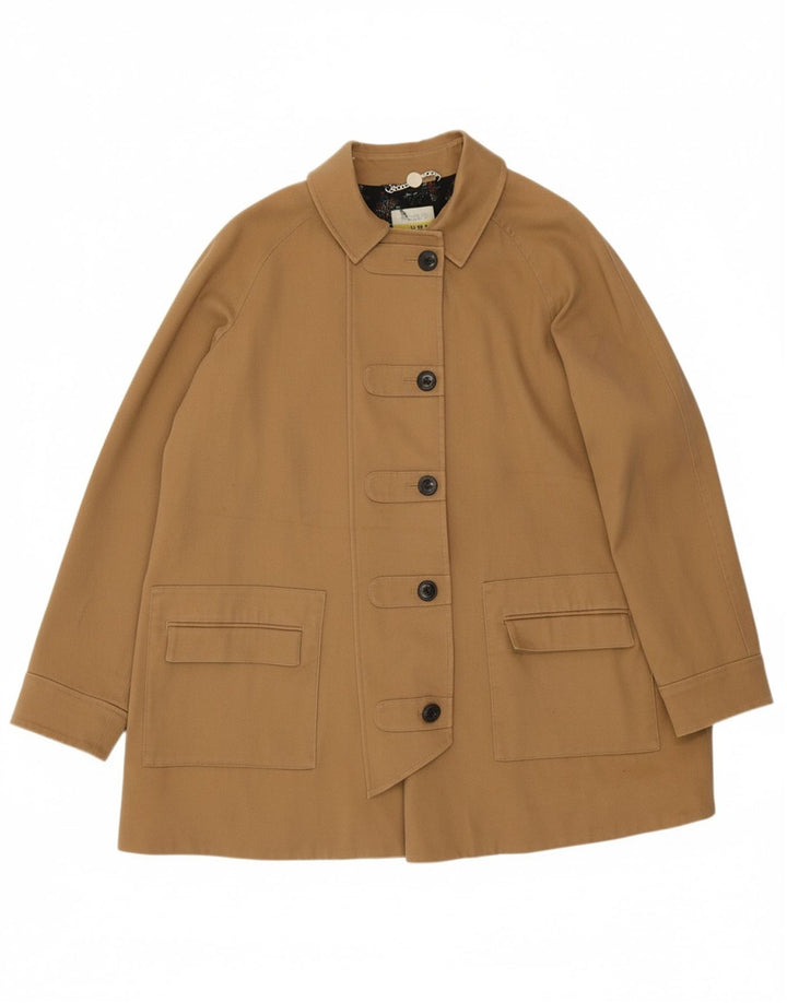 HOBBS Womens Overcoat UK 12 Medium  Beige Cotton