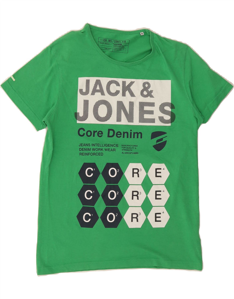 JACK & JONES Mens Graphic T-Shirt Top Medium Green Cotton Vintage Jack & Jones and Second-Hand Jack & Jones from Messina Hembry 