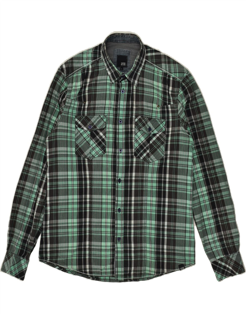 JACK & JONES Mens Shirt Large Green Check | Vintage Jack & Jones | Thrift | Second-Hand Jack & Jones | Used Clothing | Messina Hembry 