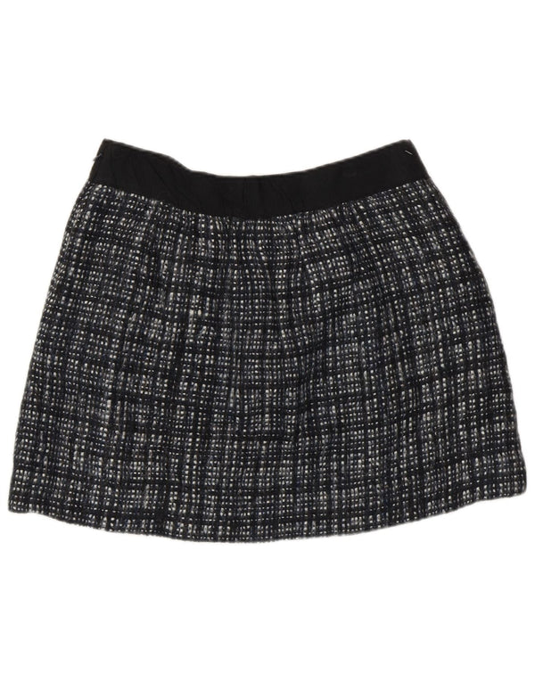 J. CREW Womens Mini Skirt US 8 Medium W30  Black Check Wool