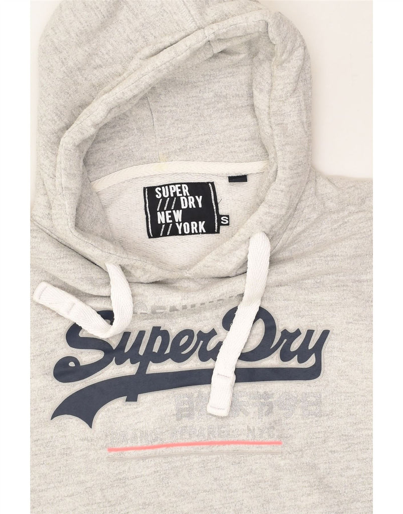 SUPERDRY Womens Graphic Hoodie Jumper UK 10 Small Grey Cotton | Vintage Superdry | Thrift | Second-Hand Superdry | Used Clothing | Messina Hembry 