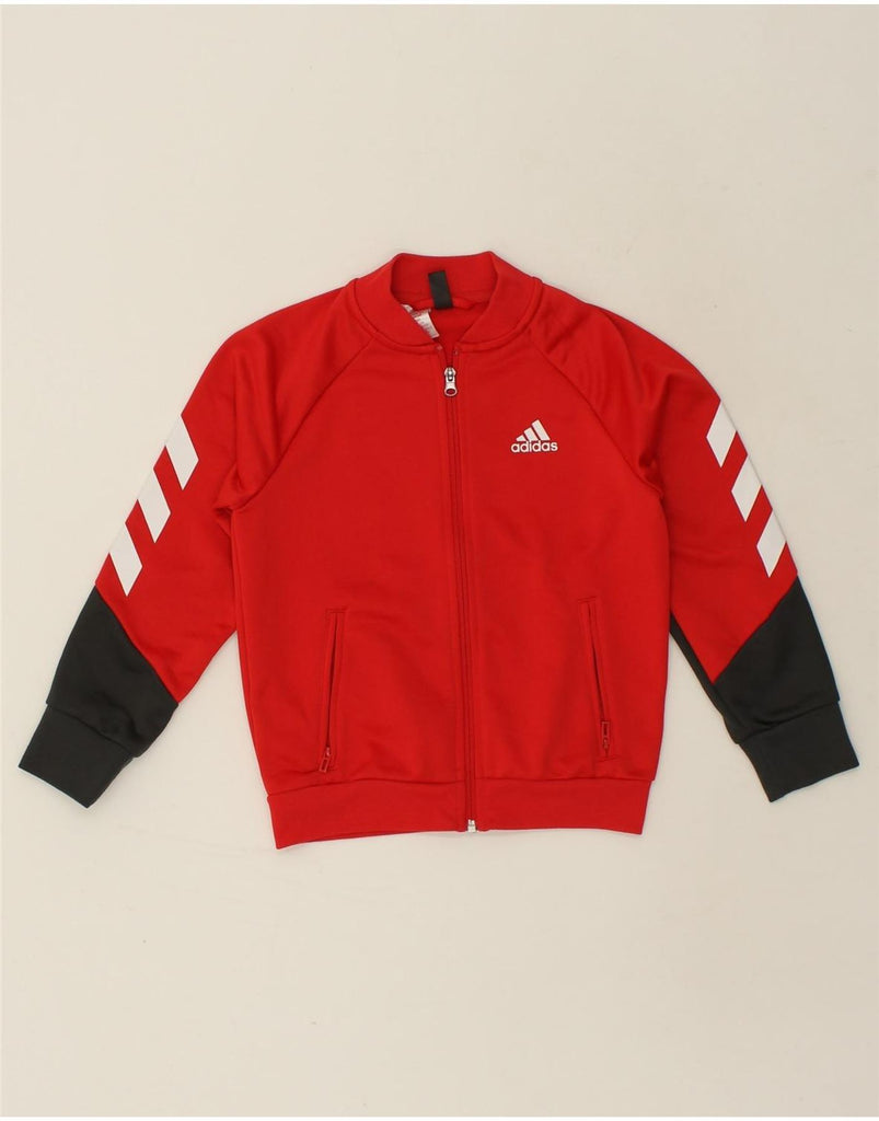 ADIDAS Boys Tracksuit Top Jacket 7-8 Years Red Polyester | Vintage Adidas | Thrift | Second-Hand Adidas | Used Clothing | Messina Hembry 