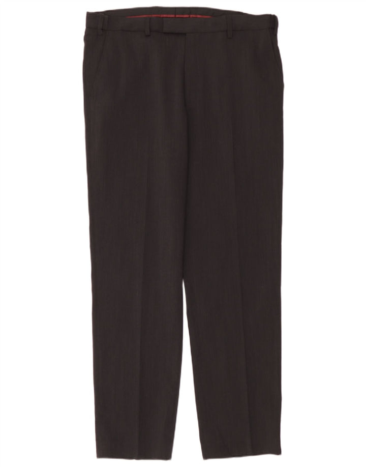 Marks & Spencer Mens Regular Fit Suit Trousers W36 L31 Grey Wool