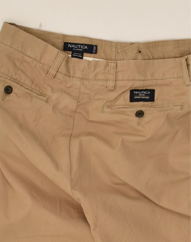 NAUTICA Mens Clipper Relaxed Fit Chino Trousers W33 L32 Beige Cotton | Vintage Nautica | Thrift | Second-Hand Nautica | Used Clothing | Messina Hembry 