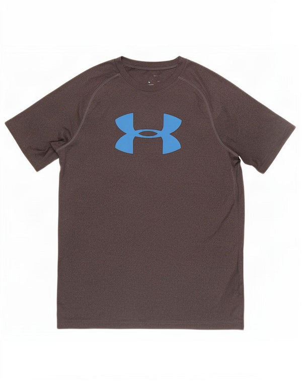 Under Armour Boys Heat Gear Graphic T-Shirt Top 13-14 Years XL Grey