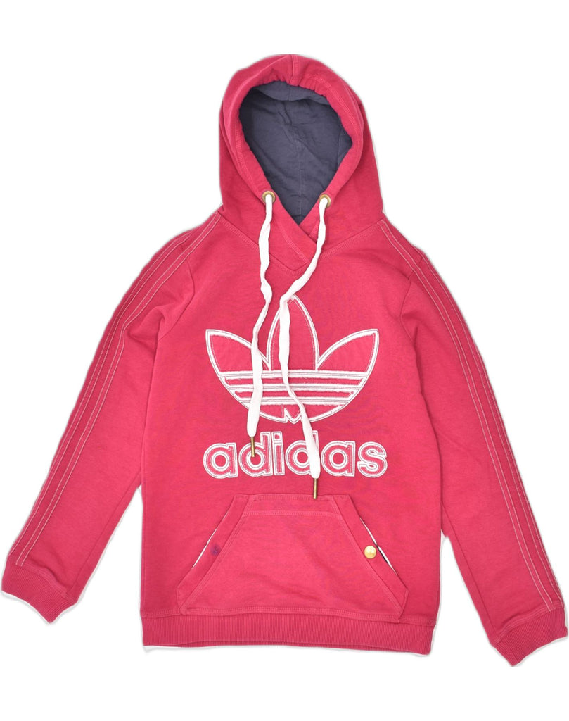 ADIDAS Womens Graphic Hoodie Jumper IT 42 Medium Pink Cotton | Vintage | Thrift | Second-Hand | Used Clothing | Messina Hembry 