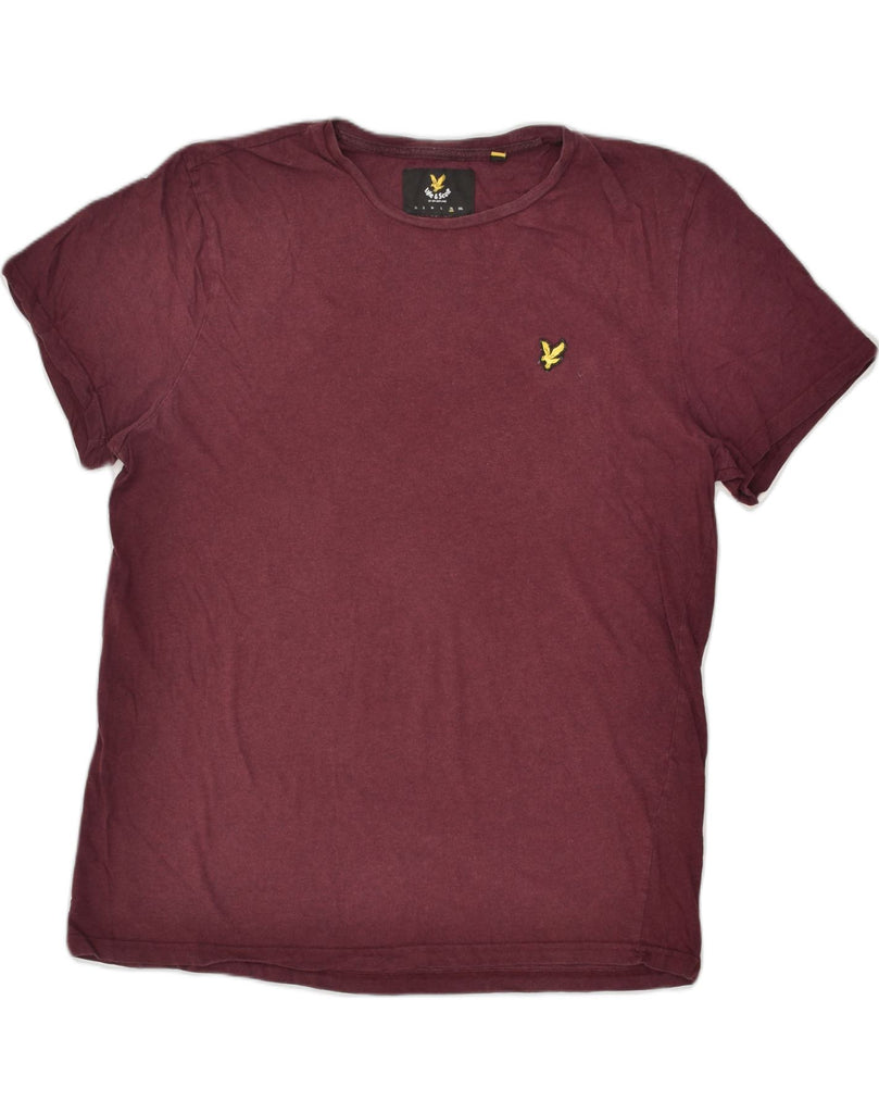 LYLE & SCOTT Mens T-Shirt Top XL Burgundy Cotton | Vintage Lyle & Scott | Thrift | Second-Hand Lyle & Scott | Used Clothing | Messina Hembry 