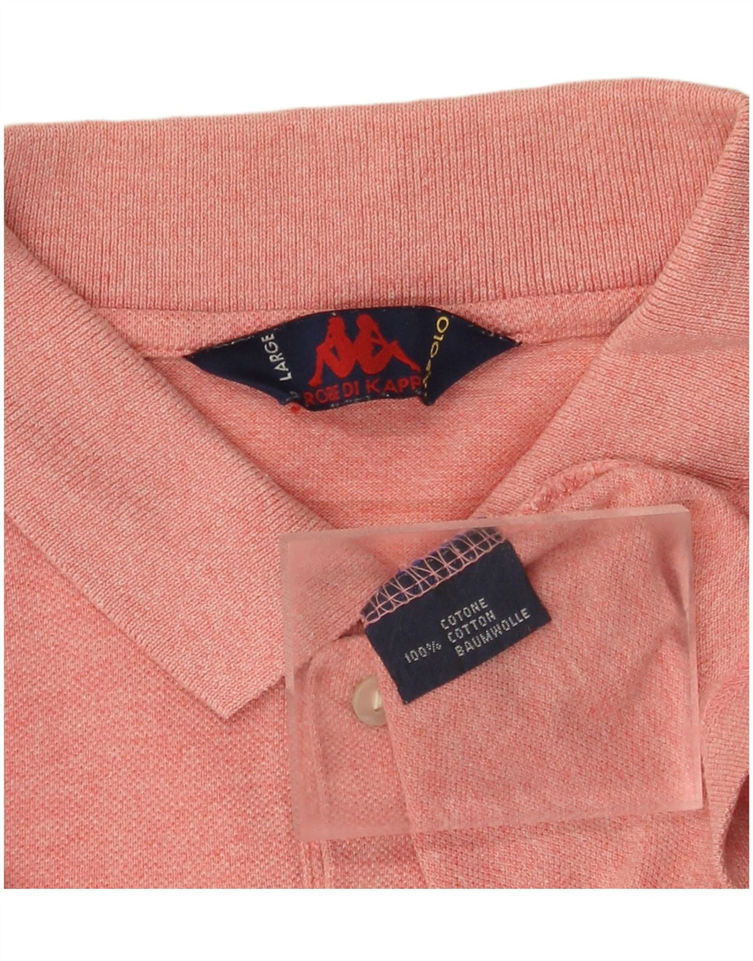 Kappa Mens Polo Shirt Large Pink Cotton