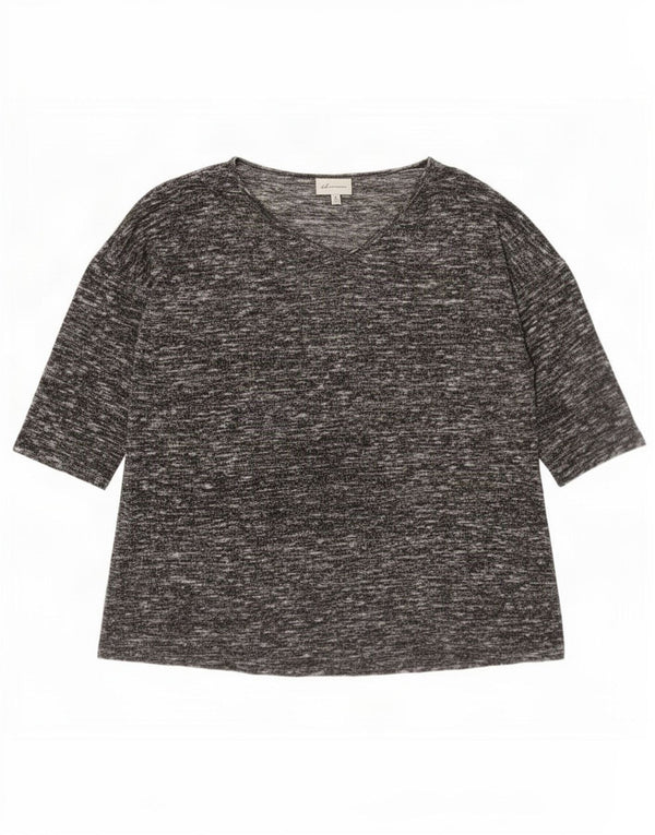Marks & Spencer Womens Autograph Top 3/4 Sleeve UK 14 Large Grey Flecked