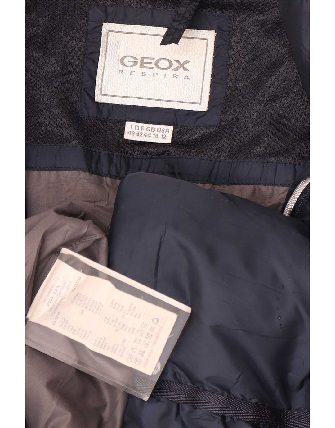 Geox Womens Padded Coat UK 14 Large Navy Blue Polyester