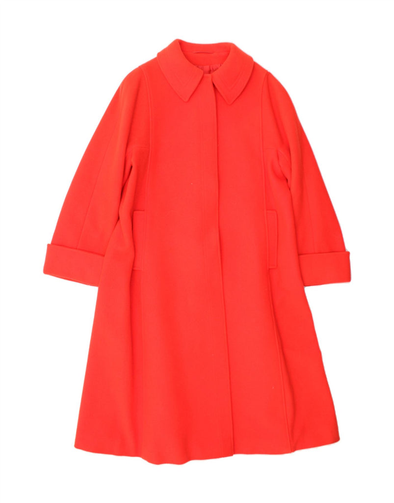 AQUASCUTUM Womens Overcoat UK 14 Medium Red Acetate Vintage Aquascutum and Second-Hand Aquascutum from Messina Hembry 