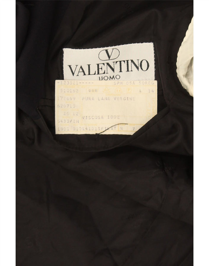 Valentino Mens 3 Button Blazer Jacket IT 50 Large Navy Blue Virgin Wool