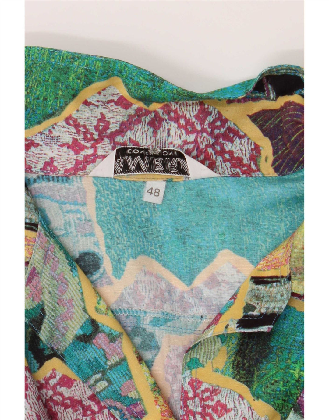 Ambra Womens Abstract Pattern Shirt Blouse IT 48 XL Multicoloured