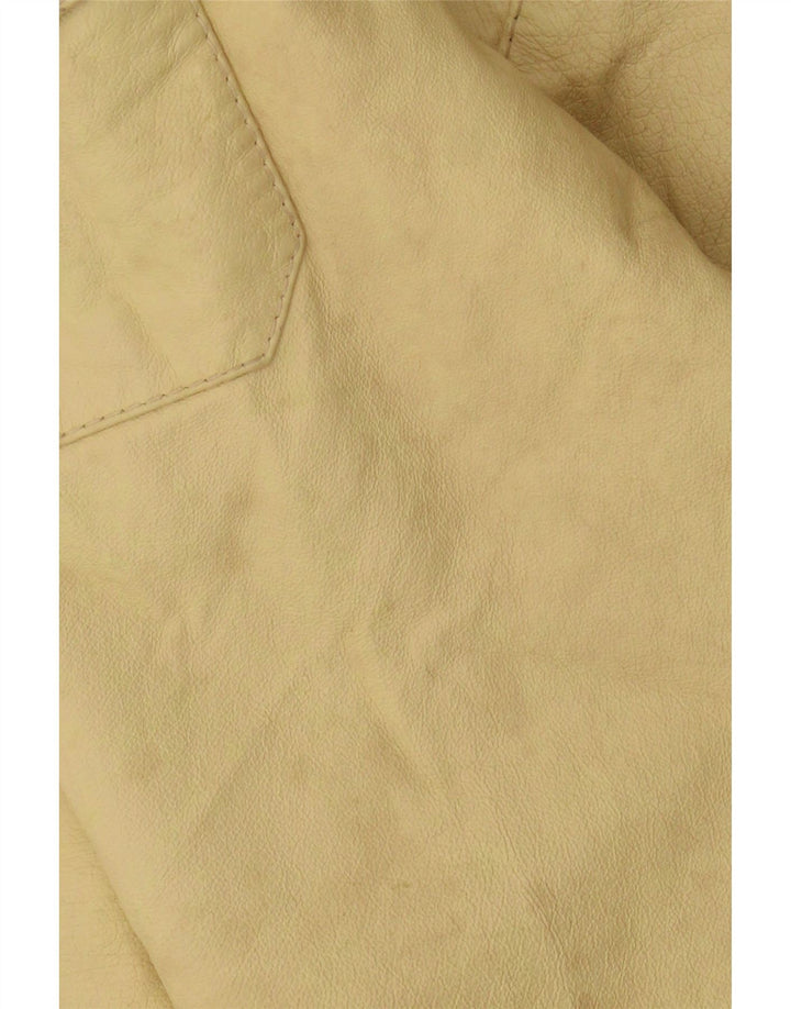 Vintage Mens Leather Jacket IT 50 Large Yellow Leather