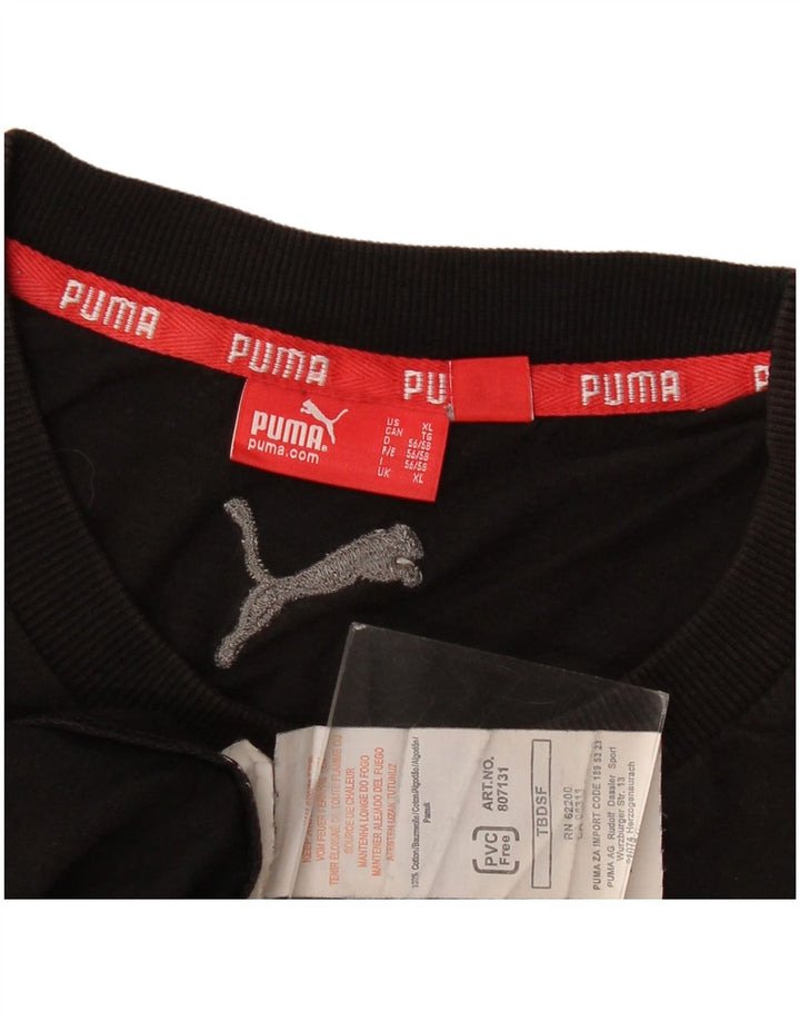 Puma Mens Graphic T-Shirt Top XL Black Cotton