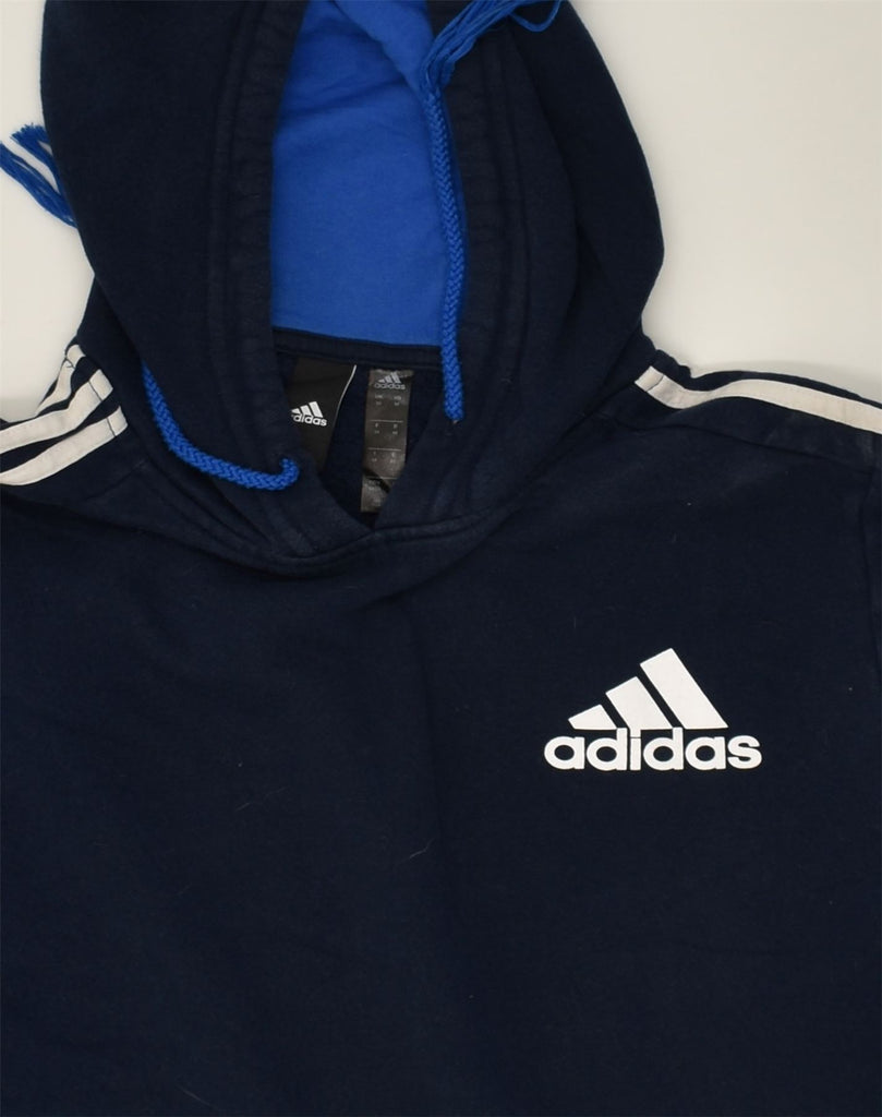 ADIDAS Mens Hoodie Jumper Medium Navy Blue Cotton | Vintage Adidas | Thrift | Second-Hand Adidas | Used Clothing | Messina Hembry 