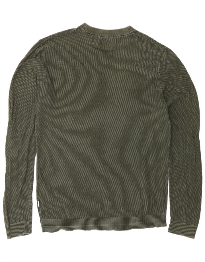 Jack & Jones Mens Crew Neck Jumper Sweater Large Green Cotton