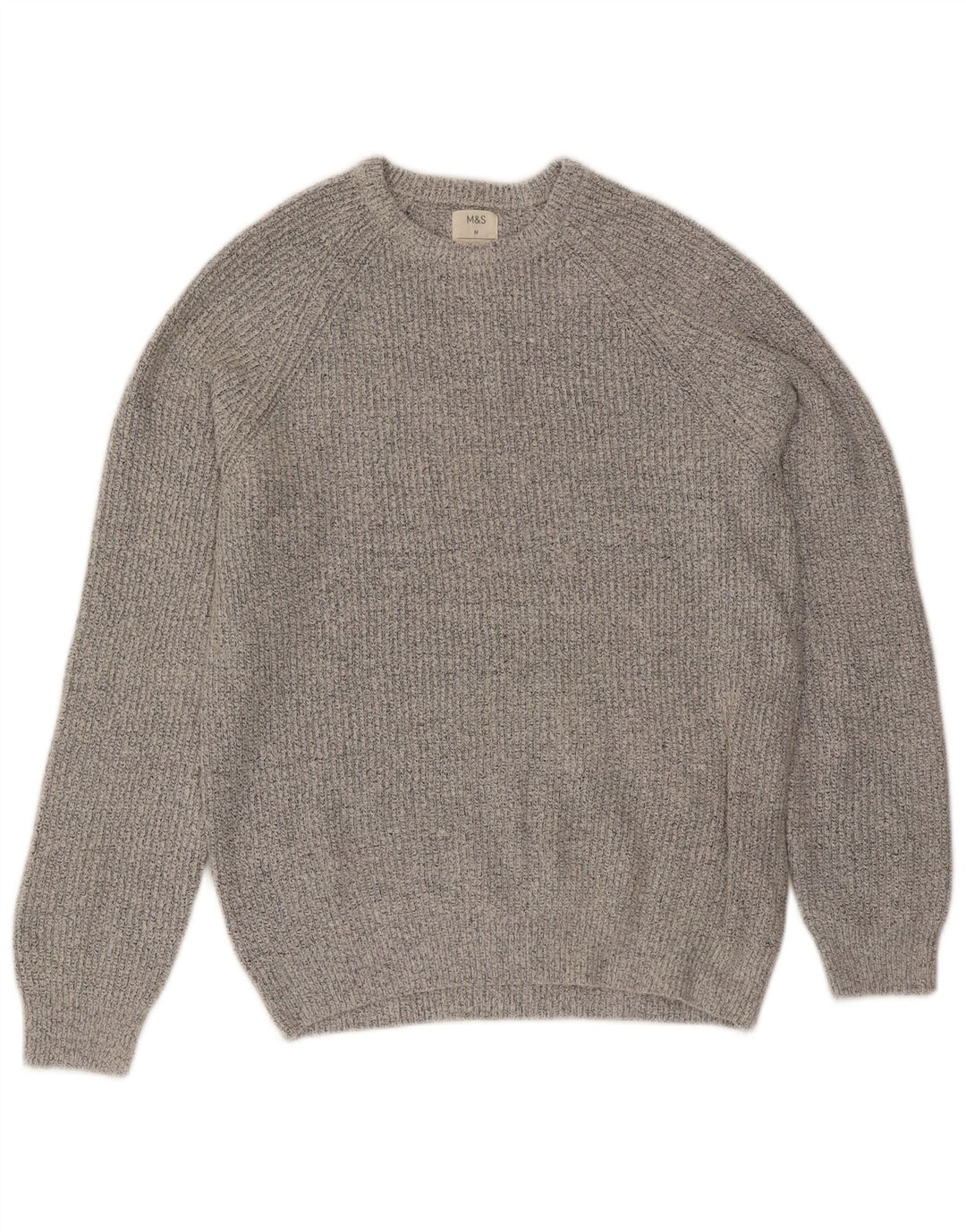 Marks & Spencer Mens Crew Neck Jumper Sweater Medium Grey Polyamide