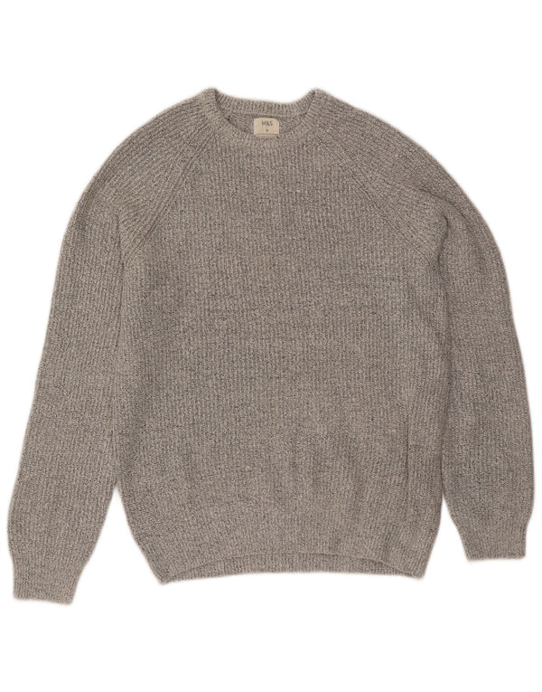 Marks & Spencer Mens Crew Neck Jumper Sweater Medium Grey Polyamide