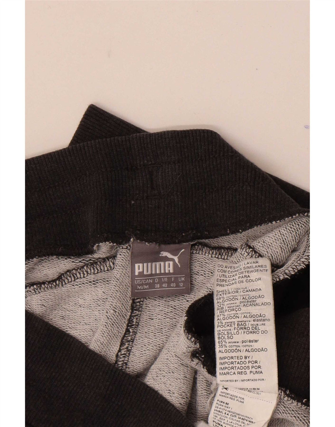 Puma Womens Tracksuit Trousers Joggers UK 12 Medium Grey Cotton
