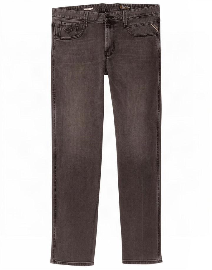Replay Mens Straight Jeans W36 L32 Grey