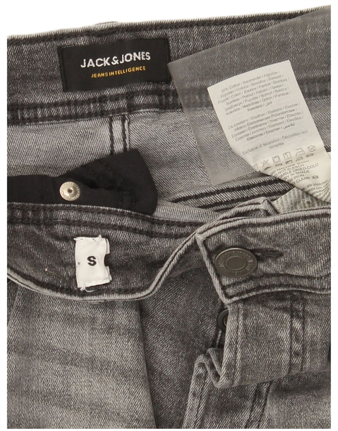 Jack & Jones Mens Regular Denim Shorts Small W29 Grey Cotton
