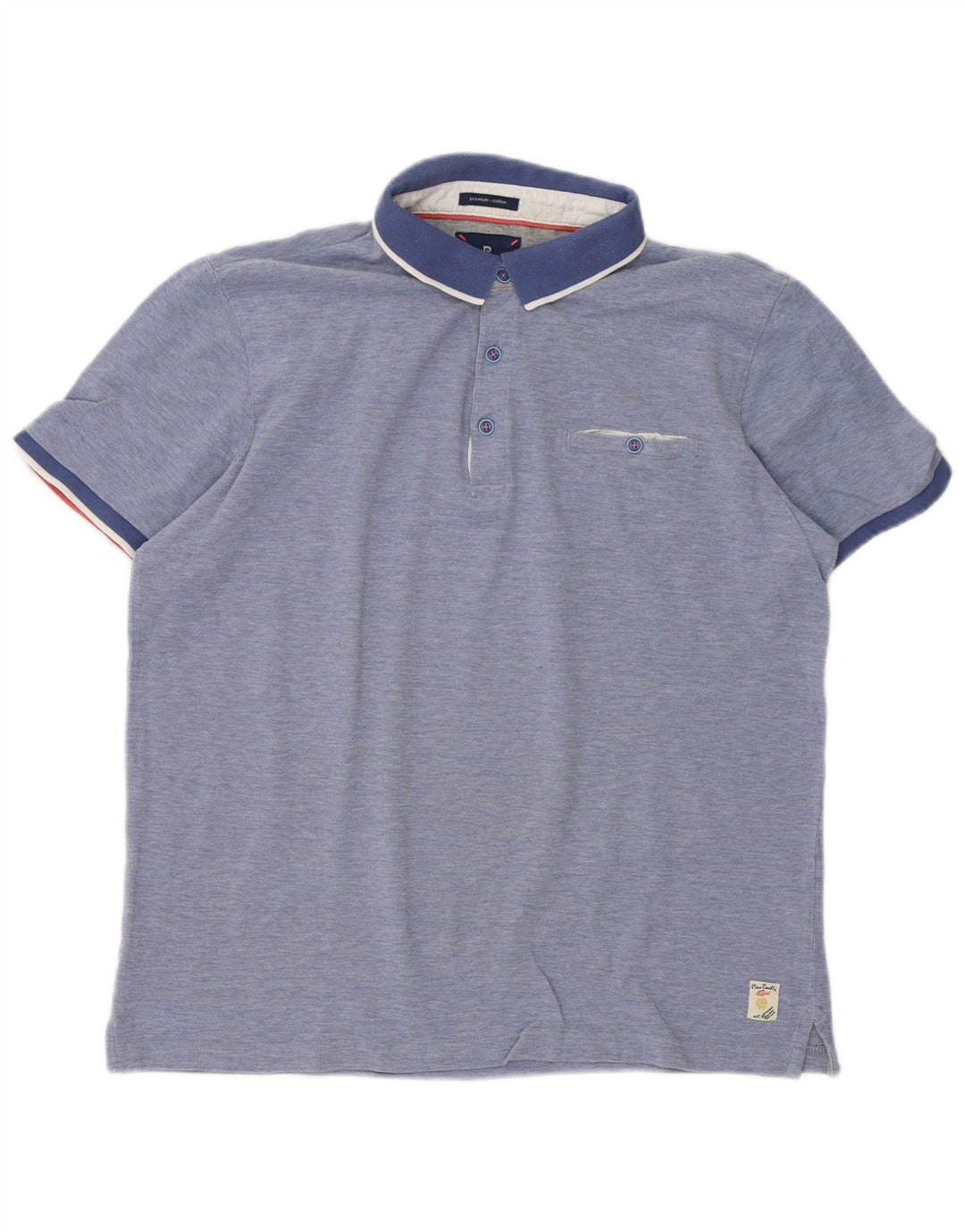 Pierre Cardin Mens Polo Shirt Large Blue Cotton