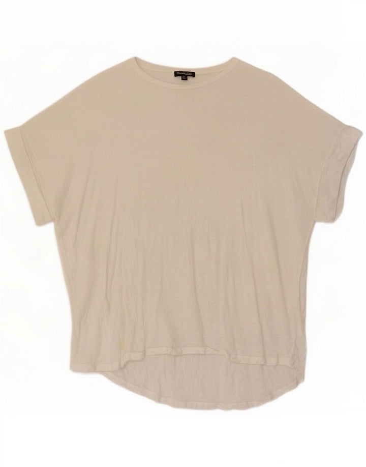 Massimo Dutti Womens T-Shirt Top UK 14 Medium White