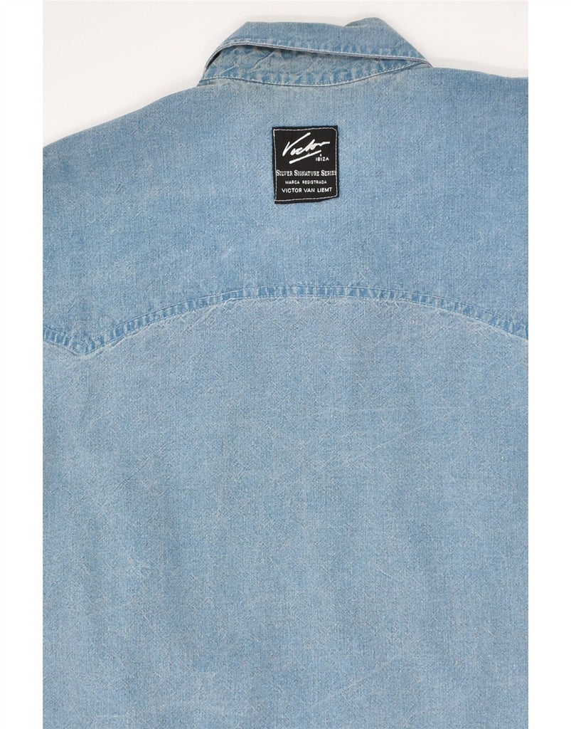 VINTAGE Mens Reversible Denim Shirt Large Blue | Vintage Vintage | Thrift | Second-Hand Vintage | Used Clothing | Messina Hembry 