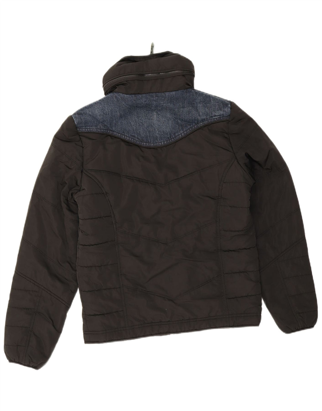 Diesel Womens Hooded Oversized Padded Jacket UK 6 XS Black