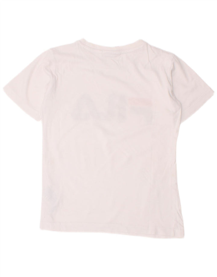 Fila Boys Graphic T-Shirt Top 7-8 Years White Cotton