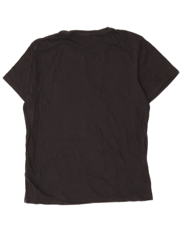Jack & Jones Mens Graphic T-Shirt Top Large Black Cotton