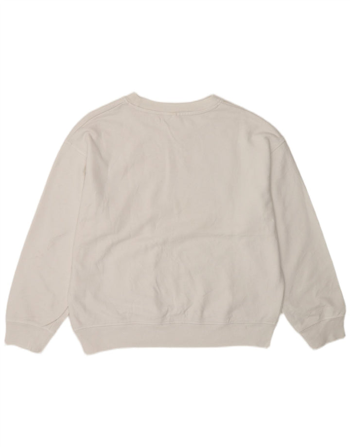Levi's Womens Graphic Oversized Sweatshirt Jumper UK 14 Medium White Cotton