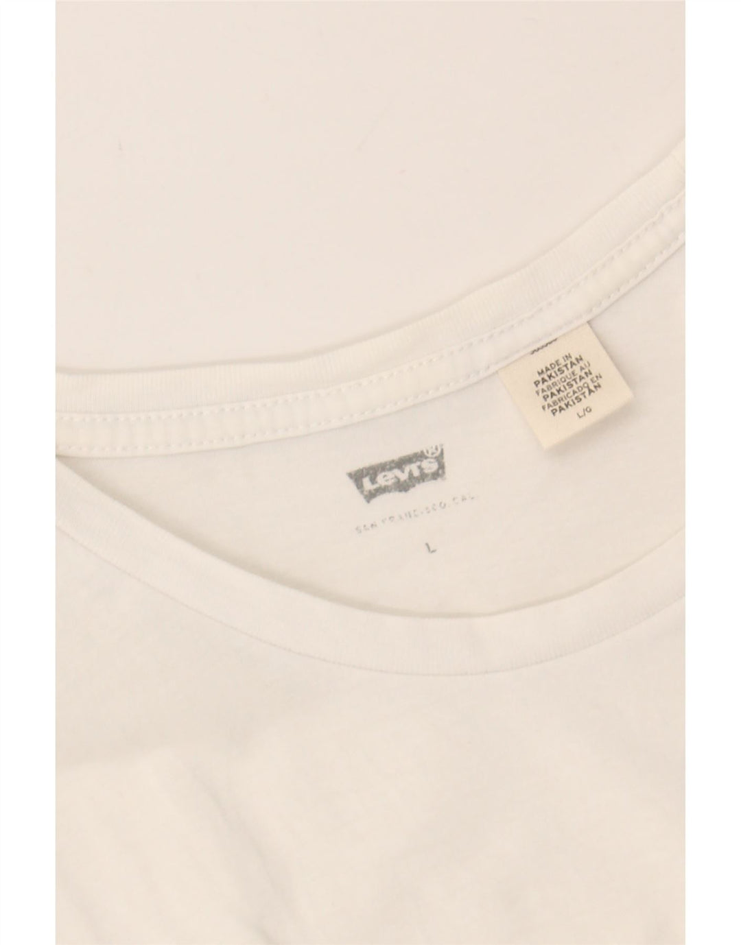 LEVI'S Mens T-Shirt Top Large White Cotton Vintage Levi's and Second-Hand Levi's from Messina Hembry 