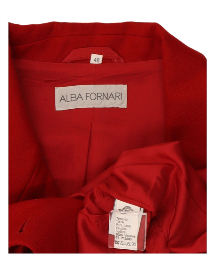 ALBA FORNARI Womens Double Breasted Blazer Jacket IT 48 XL Red Virgin Wool Vintage Alba Fornari and Second-Hand Alba Fornari from Messina Hembry 