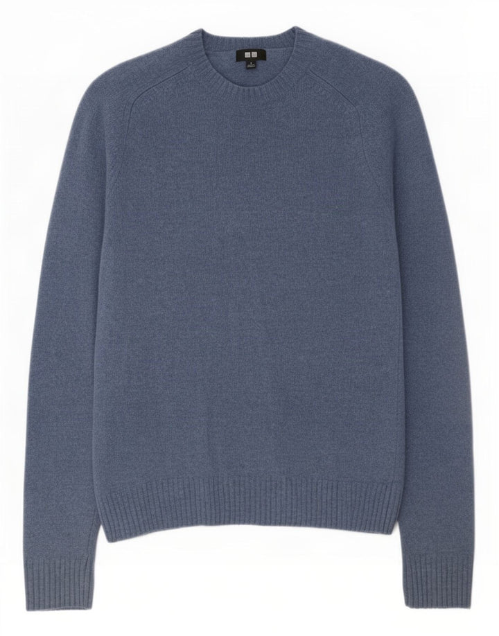 Uniqlo Mens Crew Neck Jumper Sweater Small Blue Wool