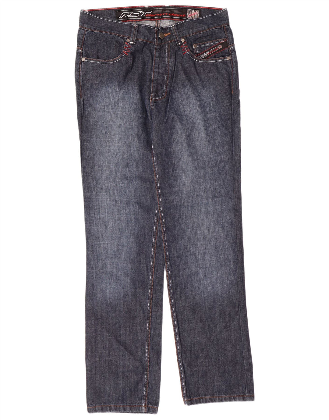 RST Womens Regular Straight Jeans W32 L31 Navy Blue Cotton
