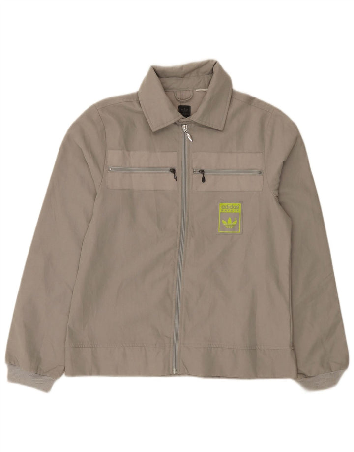 Adidas Womens Bomber Jacket EU 38 Medium Grey Cotton