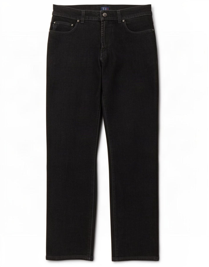 Trussardi Mens Straight Jeans W32 L32 Black Cotton