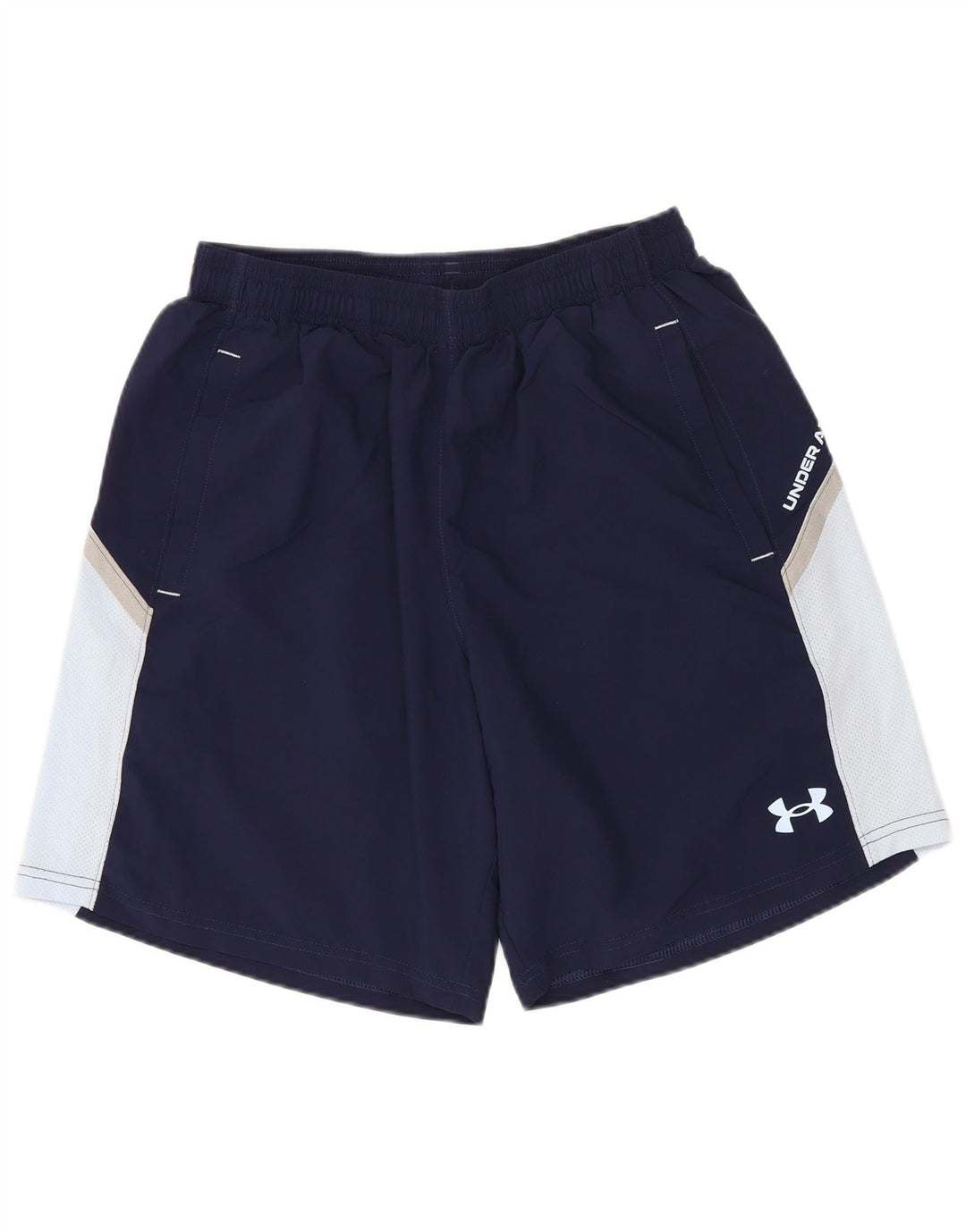 Under Armour Mens Sport Shorts Small  Navy Blue Colourblock Polyester